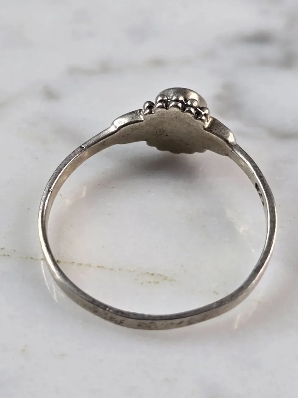 Womens Vintage Estate Sterling Silver Southwestern Lapis Ring 1.8g E627